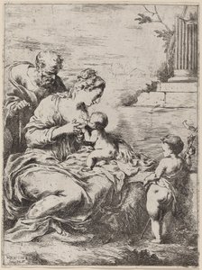 La Sainte Famille avec Saint Jean - Bartolomeo Biscaino