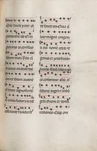 Missale: Fol. 112: contient de la musique dans le cadre de la liturgie du dimanche des Rameaux, 1469 - Bartolomeo Caporali