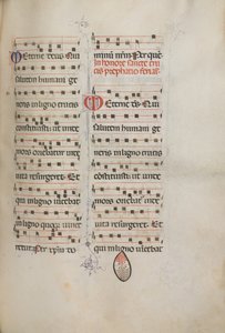 Missale : Fol. 182 : Musique pour diverses prières ordinaires, 1469 - Bartolomeo Caporali