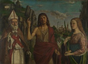 Saint Zénon, Saint Jean-Baptiste et une martyre - Bartolomeo Montagna
