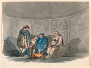 Une famille de bergers la nuit - Bartolomeo Pinelli