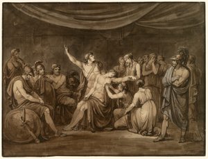 Achille jure de venger Patrocle mort, tué par Hector
