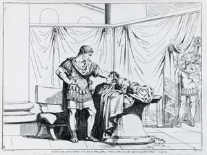 Mort de Piso, gravure par Bartolomeo Pinelli (1781-1835), de Istoria dell