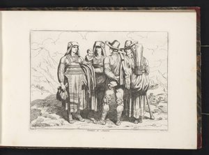 Trois femmes et deux hommes de Sonnino - Bartolomeo Pinelli