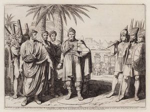 Gaius Popillius Laenas dessinant un cercle dans le sable autour d