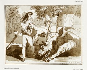 Jason endormant le dragon gardant la Toison d