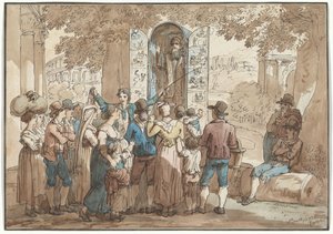 « Le Charlatan », illustration tirée de *Costumes et coutumes romaines* - Bartolomeo Pinelli