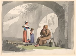 Deux filles de Frascati rendent visite à un ermite
