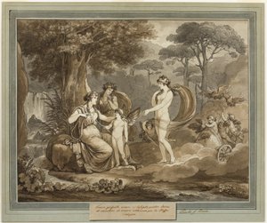 Vénus présente Cupidon à Calypso, du livre 7 des Aventures de Télémaque - Bartolomeo Pinelli