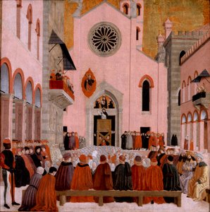 Saint Vincent Ferrier prêchant devant un pape, vers 1460-1476