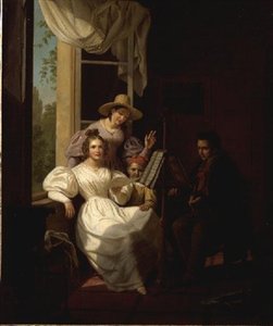 Fête musicale dans un intérieur