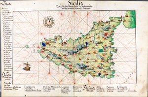 Carte de la Sicile - Battista Agnese
