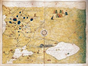 Moschoviae Tabula, carte de la Russie et des villes européennes le long de la rivière Volga