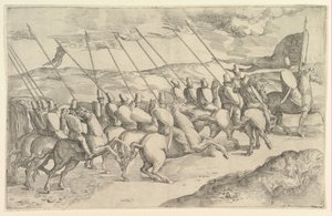 Une compagnie de cavaliers - Battista Franco Veneziano