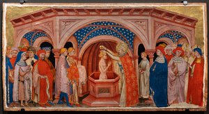 Le pape Saint Sylvestre baptisant Constantin au Latran (tempera sur panneau)