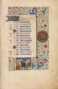 Page du calendrier de février ; Se réchauffer ; Poissons