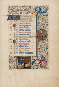 Page du calendrier de septembre ; Faire du vin ; Balance