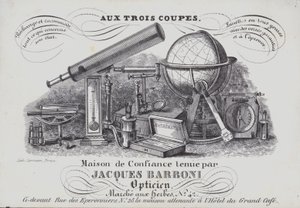 Publicité pour les instruments optiques Jacques Barboni - Belgian School