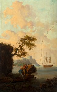Deuxième salle arrière, salle de réunion, fresques avec scènes rurales de style classique, probablement vers 1810, scène 5