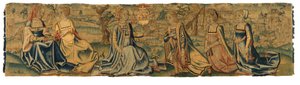 Tapisserie, La Princesse et son prétendant, peut-être de Bruxelles - Belgian School