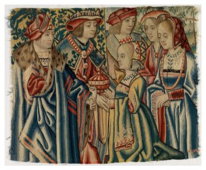 Fragment de tapisserie représentant le Mariage de Louis XII avec Jeanne, fille de Louis XI, de Bruxelles - Belgian School