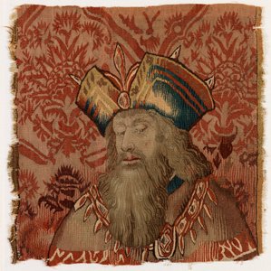 Panneau de tapisserie représentant la tête d