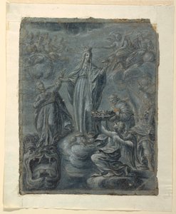 Dessin, Recto : Couronnement de la Vierge, vers 1630 - Belisario Corenzio