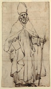 Dessin, évêque debout, vers 1620 - Belisario Corenzio