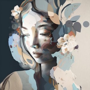 Femme sereine aux fleurs