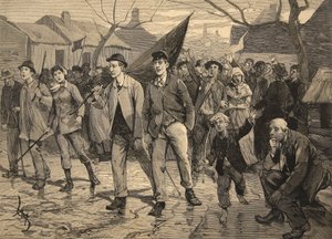 Grève générale en Belgique - Marche des mineurs dans le Hainaut, de 