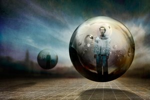 Un homme dans une sphère flottante - Ben Goossens ✝