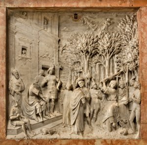 Crypte, Arche des Saints Marcellin et Pierre Exorciste, Benedetto Briosco 1506-08, La Décapitation des Saints Marcellin et Pierre