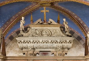 Crypte, Arche des Saints Marcellin et Pierre Exorciste, Sarcophage avec statues de Saint Marcelin et Saint Pierre Exorciste, Benedetto Briosco 1506-08