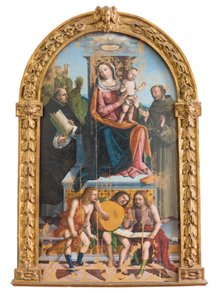 Madonna avec enfant, saints et anges