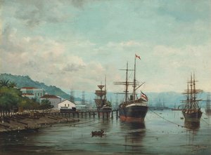 Benedito Calixto - Port de Santos, SP (à gauche), 1890 - Benedito Calixto