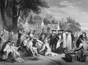 Le traité de William Penn avec les Indiens, gravé par W. French