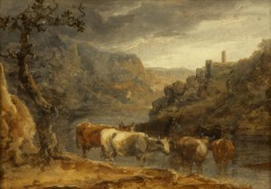 Paysage avec bétail