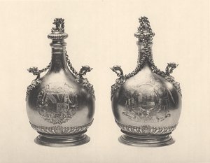 Paire de flacons de pèlerin de Guillaume III, vers 1690 (argent doré) - Benjamin Bradford