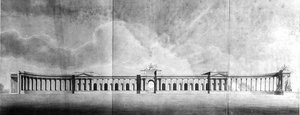 Perspective des bureaux vus depuis la grande cour - Benjamin Dean Wyatt