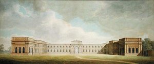 Vue en perspective de la cour de la cuisine