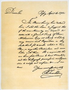 Lettre de Benjamin Franklin à David Hartley MP, 14 avril 1782 - Benjamin Franklin