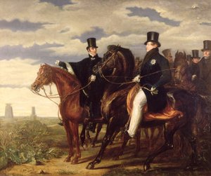 Le duc de Wellington décrivant le champ de Waterloo au roi George IV (1762-1830) 1844