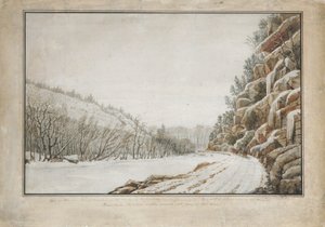 Vue sur la nouvelle route à péage, en bordure de la Juniata, avec une vue lointaine..., 1820