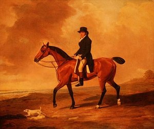 Francis Const sur un chasseur bai
