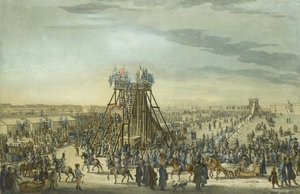 Catherine la Grande visitant la montagne de glace à Saint-Pétersbourg, 1788