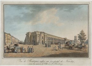 Nevsky Prospekt près du Grand Gostiny Dvor et de la Douma de la ville à Saint-Pétersbourg