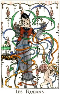 Les rubans, robe de style garçonne, vers 1919 - Benjamin Rabier