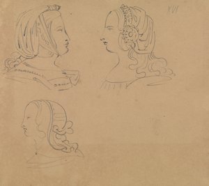 Études de portraits de femmes avec diverses coiffures