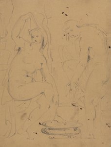 Étude de femmes se baignant