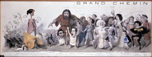 Le grand chemin de la postérité : représentation de la tragédie et de la comédie - Lithographie par Benjamin Roubaud, Maison de Balzac, Paris